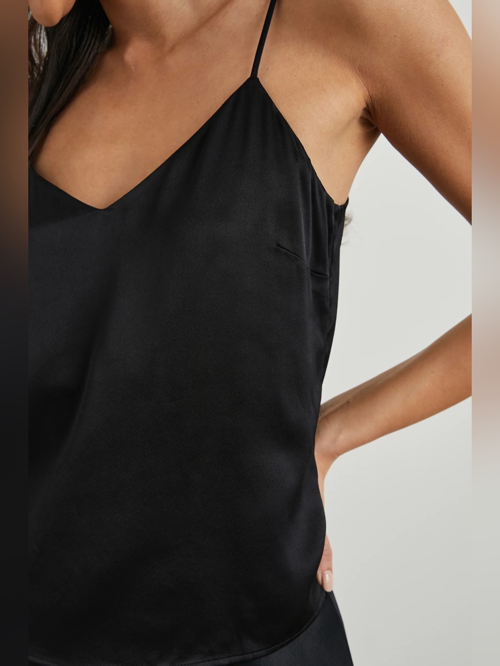 NEW Rails Paulo Top in Black | Luxe Tank Top V-neck Tank Cami | Size Large L - Picture 13 of 16